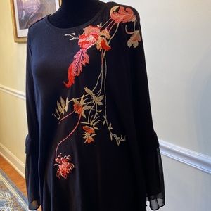Alfani black top with lovely embroidery!